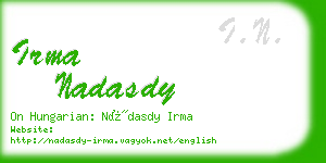 irma nadasdy business card